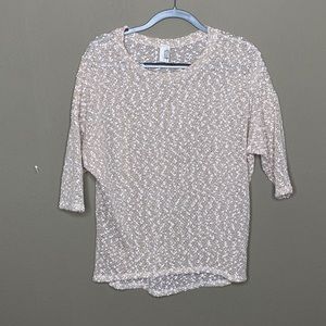 Francesca's small open knit brown white gold sweat